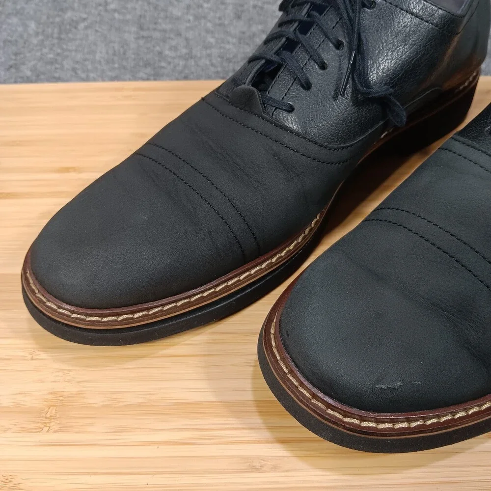 Cole Haan Mens 11.5M Black Leather Cap Toe Dress Shoes Derby C10776